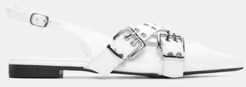 Γοβάκια Μυτερά με Διπλά Χιαστί Λουράκια - Λευκό