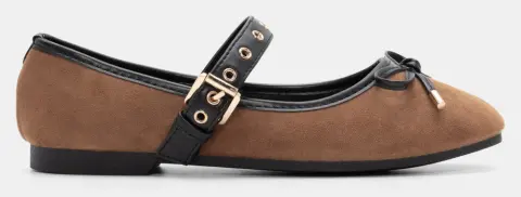 Μπαλαρίνες με Διακοσμητικό Φιόγκο & Λουράκι - Κάμελ