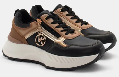 Sneakers σε Συνδυασμό Χρωμάτων & Φερμουάρ - Μαύρο