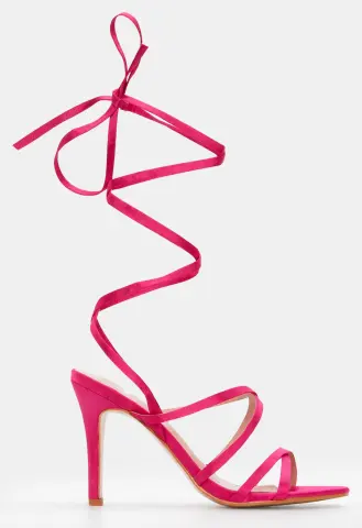 Πέδιλα Σατέν Lace Up - Φούξια