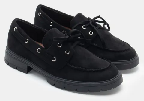 Μοκασίνια με Κορδόνια - Μαύρο