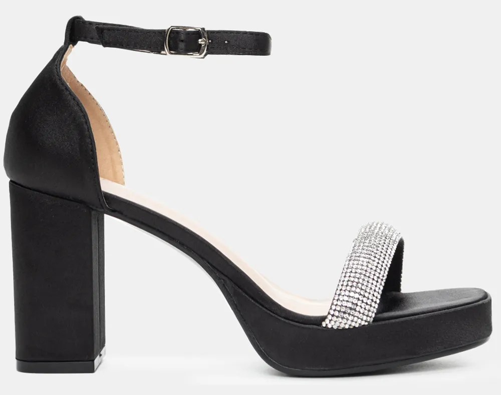 Πέδιλα με Φιάπα & Strass - Μαύρο