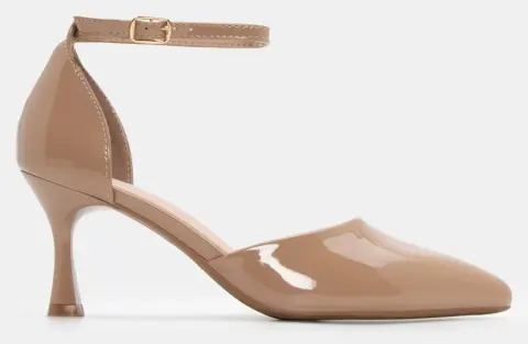 Γόβες με Μπαρέτα - Μπεζ-Σκούρο