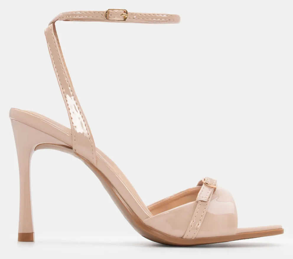 Πέδιλα με Διακοσμητικό Λουράκι & Μπαρέτα - Nude