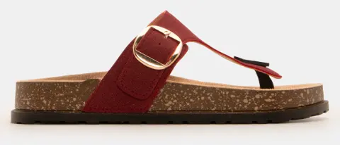 Σανδάλια Flatform με Τόκα - Μπορντό