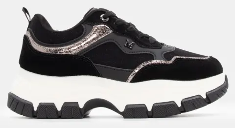 Sneakers Δίσολα σε Συνδυασμό Χρωμάτων - Μαύρο