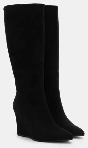 Μπότες Μυτερές με Πλατφόρμα - Μαύρο