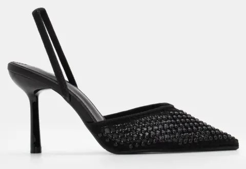 Γόβες Μυτερές με Δίχτυ - Μαύρο