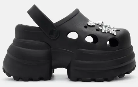 Παντόφλες Δίσολες Σαμπό με Διακοσμητικά - Μαύρο