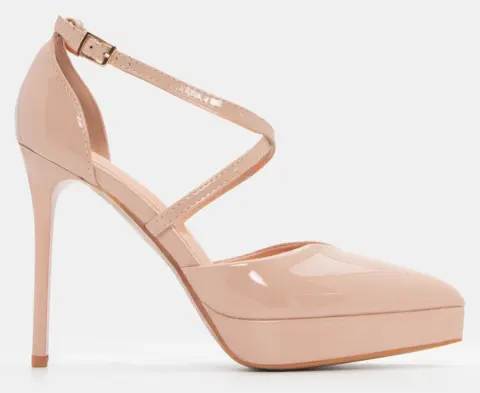 Γόβες Μυτερές με Χιαστί Λουράκια - Μπεζ