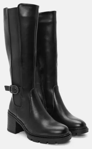 Μπότες με Λάστιχο & Διακοσμητική Τόκα - Μαύρο