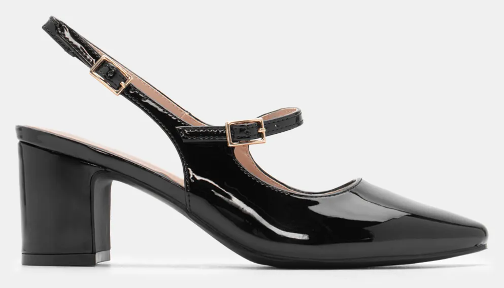 Γόβες με Μπαρέτα - Μαύρο-Λουστρίνι