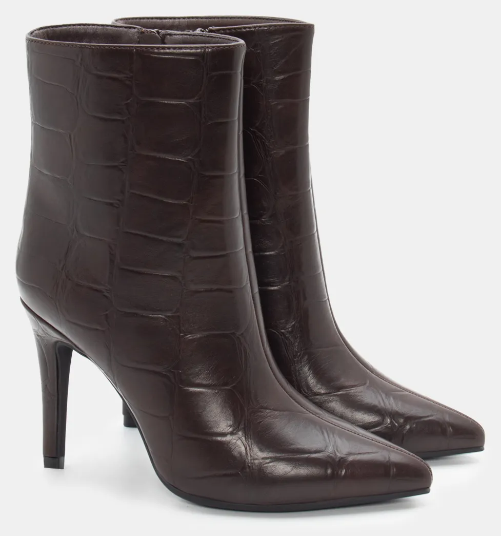 Μποτάκια Μυτερά Αστραγάλου - Καφέ Σκούρο