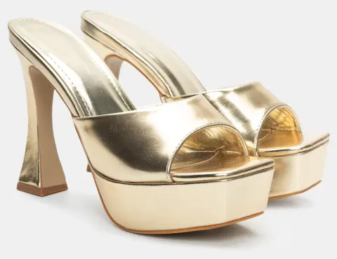 Mules Λουστρίνι με Φιάπα - Χρυσό