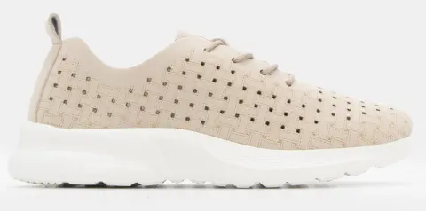 Sneakers με Διάτρητο Σχέδιο - Μπεζ