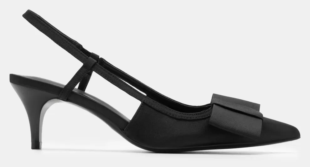 Γόβες Μυτερές με Διακοσμητικό Φιόγκο - Μαύρο