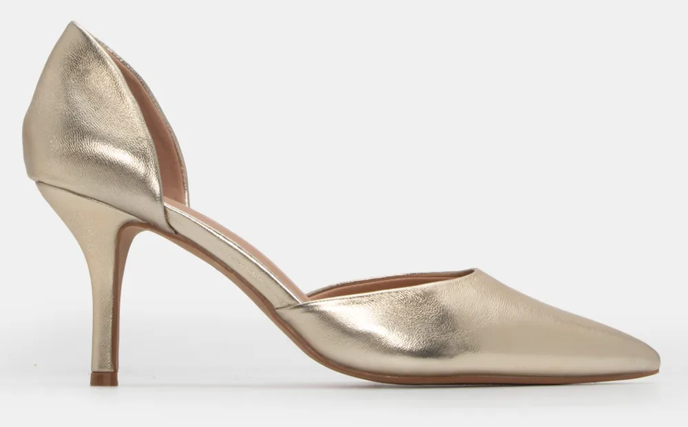 Γόβες Μυτερές με Τακούνι - Χρυσό