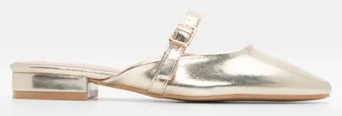 Mules με Λουράκι - Χρυσό
