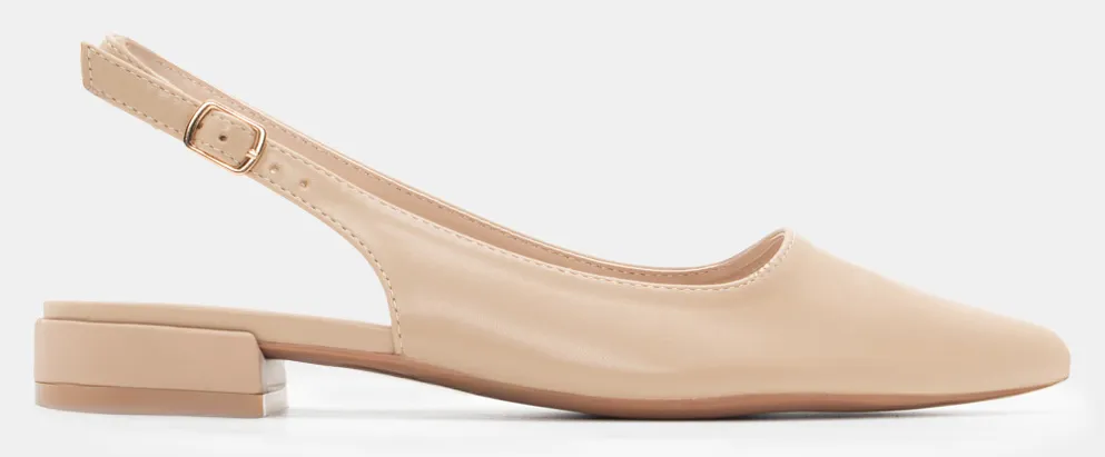 Γοβάκια Open Heel Μονόχρωμα - Μπεζ-Σκούρο