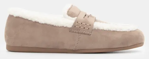 Μοκασίνια με Εσωτερική Επένδυση Γούνας - Μπεζ-Σκούρο