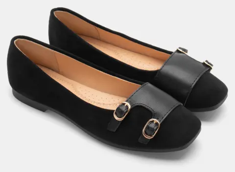 Μπαλαρίνες με Διακοσμητικό Ζωνάκι - Μαύρο