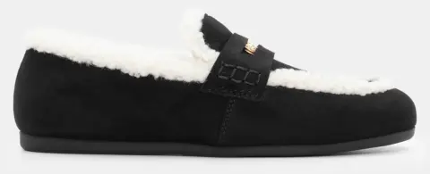 Μοκασίνια με Εσωτερική Επένδυση Γούνας - Μαύρο