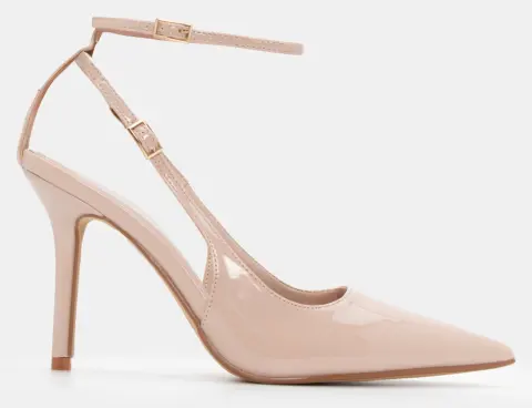 Γόβες Μυτερές με Μπαρέτα - Nude