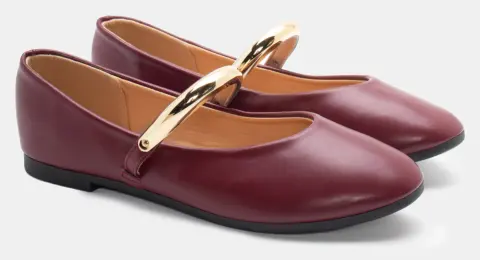 Μπαλαρίνες με Χρυσή Λεπτομέρεια - Μπορντό