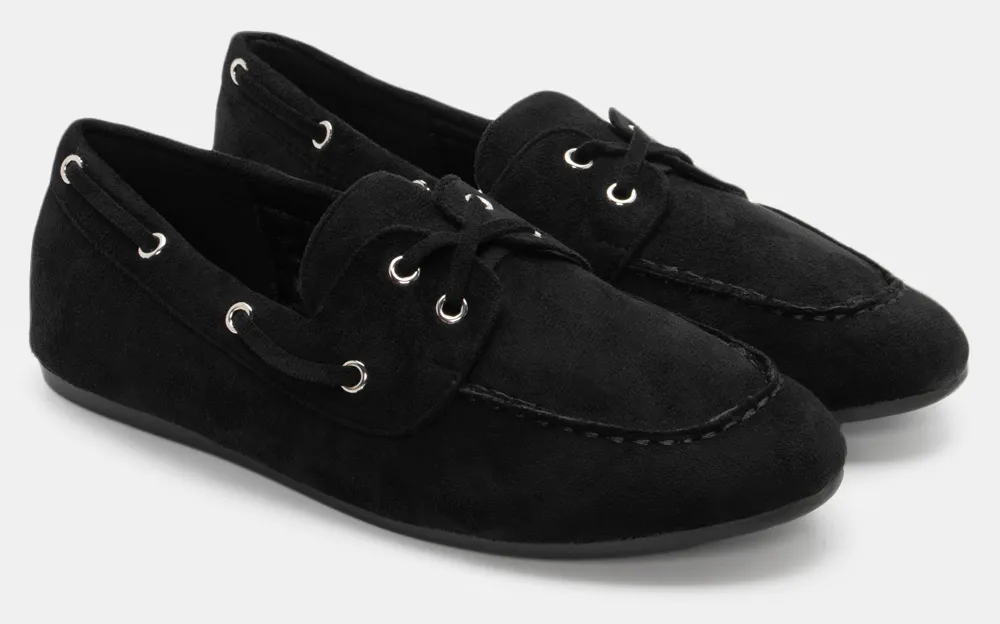 Μοκασίνια με Κορδόνια - Μαύρο