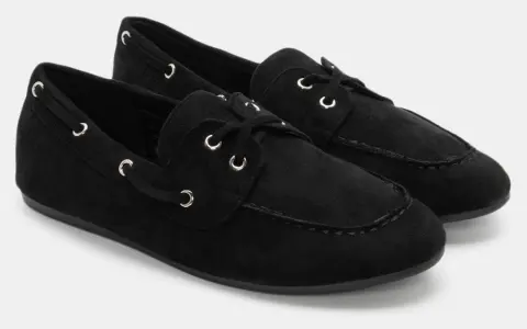 Μοκασίνια με Κορδόνια - Μαύρο