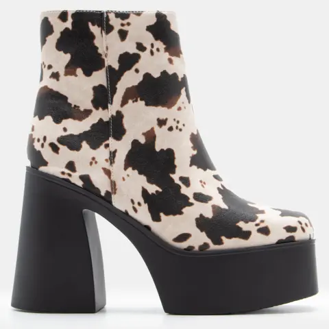 Μποτάκια Platform με Ραφή στο Πλάι - Καφέ