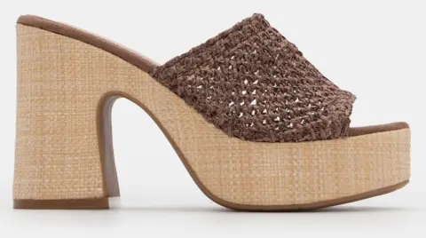 Πλατφόρμες με Πλεκτό Σχέδιο - Καφέ