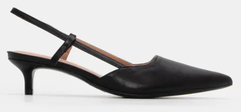 Γόβες Μυτερές Slingback - Μαύρο-Ματ