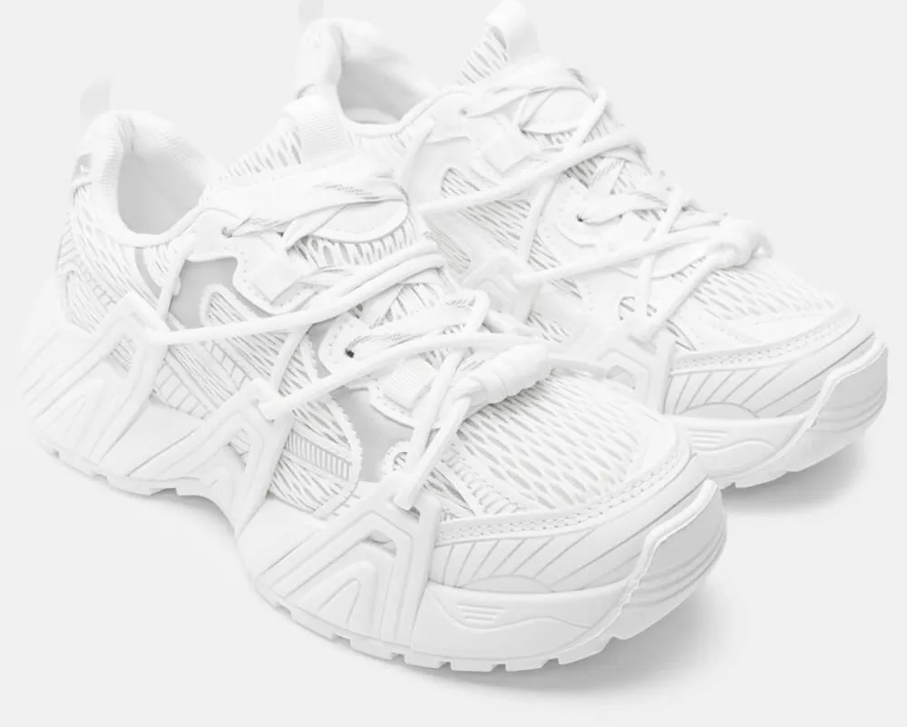Sneakers σε Συνδυασμό Χρωμάτων - Λευκό