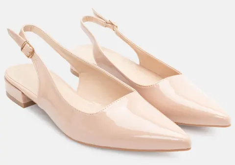 Γοβάκια Λουστρίνι Slingback - Μπεζ