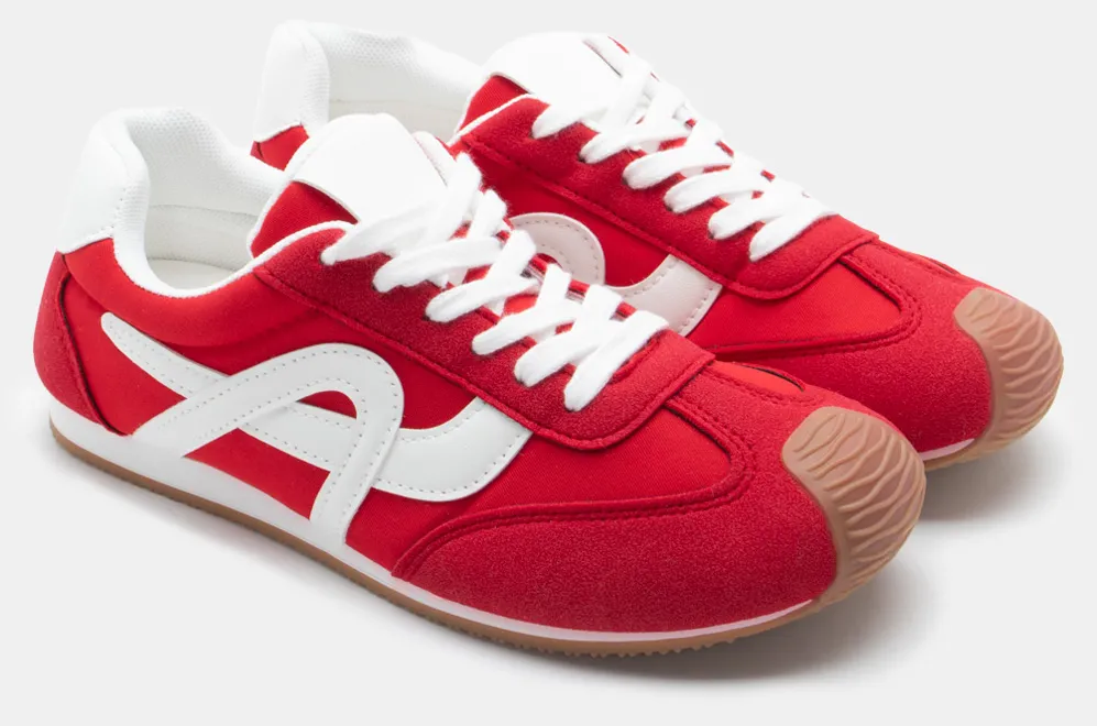 Sneakers σε Συνδυασμό Χρωμάτων - Κόκκινο