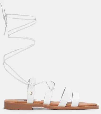 LUIGI DESIGN - Flat Σανδάλια Gladiator - Λευκό