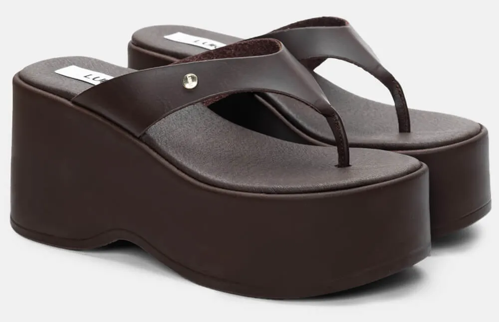 LUIGI DESIGN - Πλατφόρμες με Λεπτή Φάσα - Καφέ Σκούρο