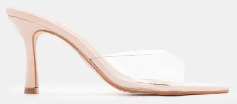 Mules Μυτερά με Διάφανη Φάσα - Μπεζ