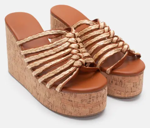 Πλατφόρμες με Πλεκτό Σχέδιο - Κάμελ