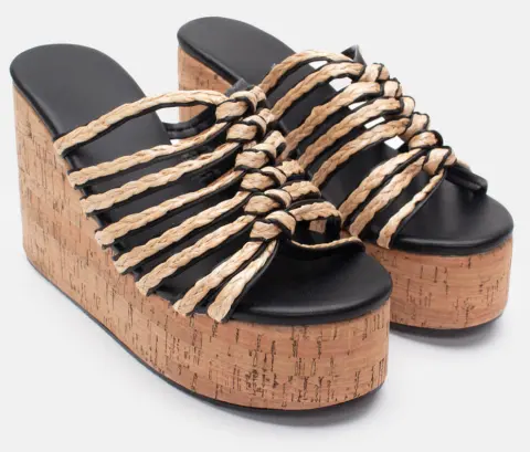 Πλατφόρμες με Πλεκτό Σχέδιο - Μαύρο