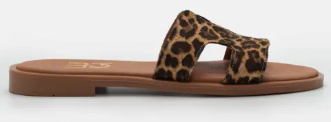 LUIGI DESIGN - Flat Σανδάλια με Ανοίγματα στο Πλάι - Animal Print