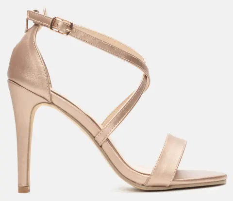 Πέδιλα Στιλέτο με Χιαστί Λουριά - Χαλκός