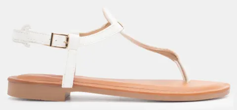 Flat Σανδάλια με Τόκα - Λευκό