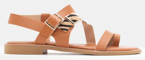 Flat Σανδάλια με Λουράκια & Τόκες - Κάμελ