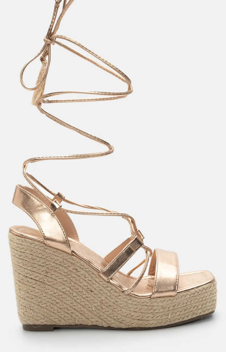 Πλατφόρμες Εσπαντρίγιες Lace Up - Χαλκός