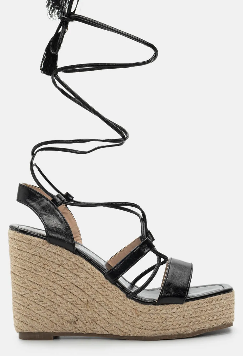 Πλατφόρμες Εσπαντρίγιες Lace Up - Μαύρο