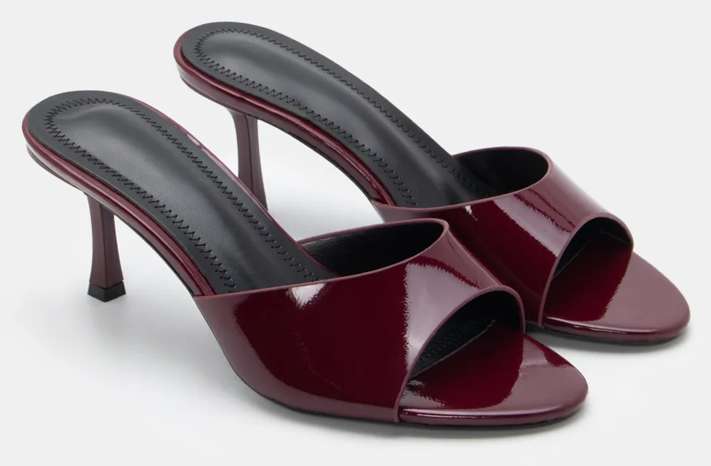 Mules Μονόχρωμα - Μπορντό-Λουστρίνι