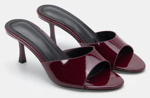 Mules Μονόχρωμα - Μπορντό-Λουστρίνι