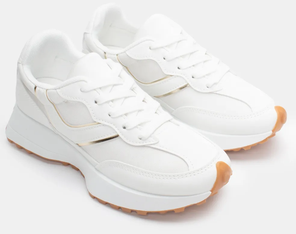 Sneakers σε Συνδυασμό Χρωμάτων - Λευκό